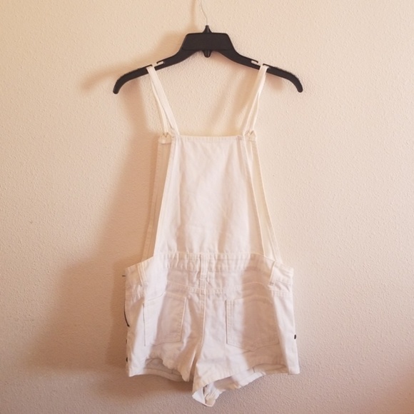 One Teaspoon White Denim Short Overalls - Picture 3 of 6